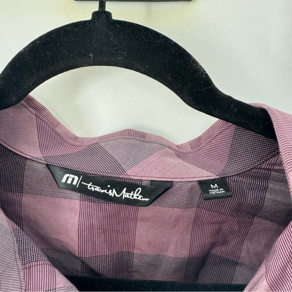Travis Mathew Stretch Purple Button Down Men’s Short Sleeve Size M - Picture 7 of 7